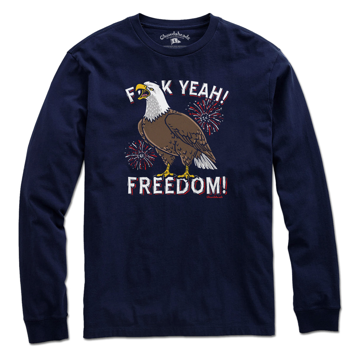 F Yeah Freedom Bald Eagle t-shirt in alternate colorway — July 4th funny gift