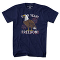F Yeah Freedom Bald Eagle USA t-shirt with bold eagle graphic — funny patriotic eagle tee