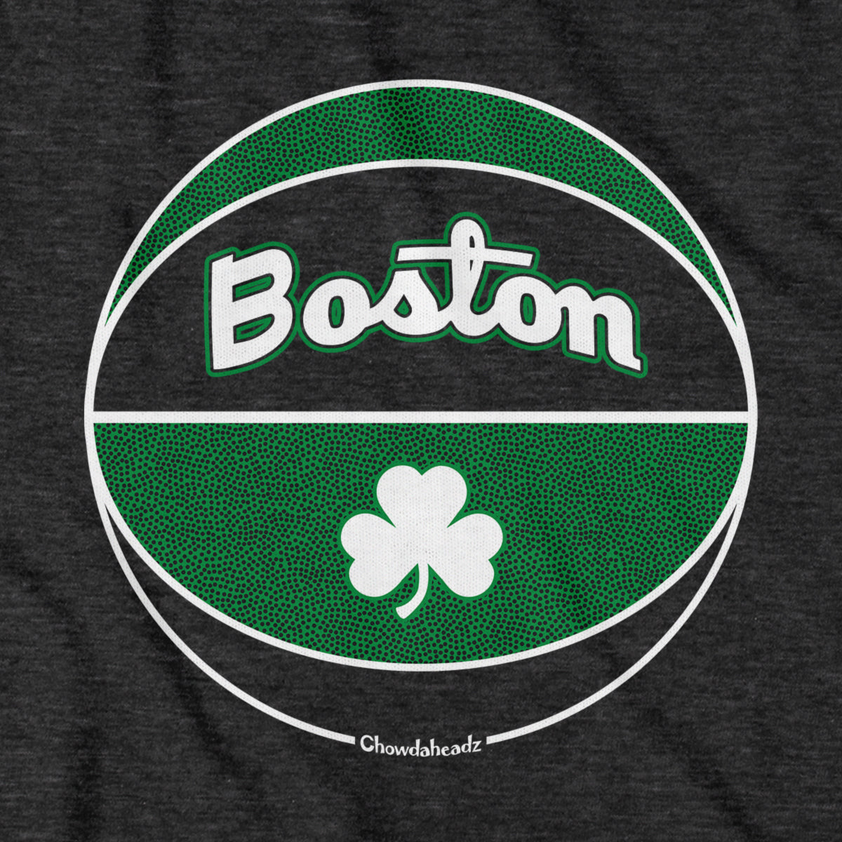 Boston Black And Green Basketball Youth T-Shirt - Chowdaheadz