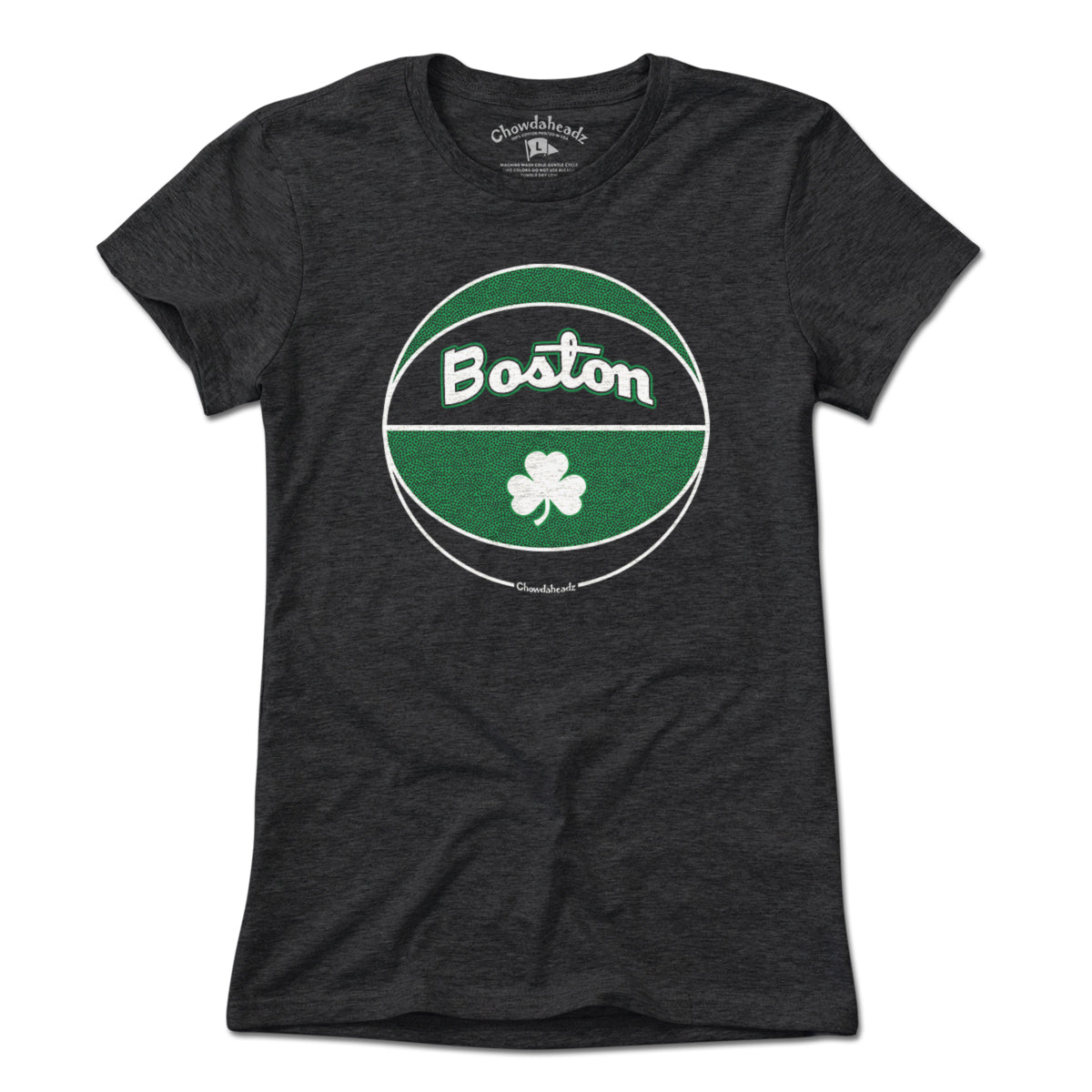 Boston Black And Green Basketball T-Shirt - Chowdaheadz