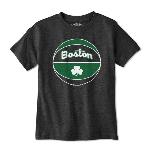 Boston Black And Green Basketball Youth T-Shirt
