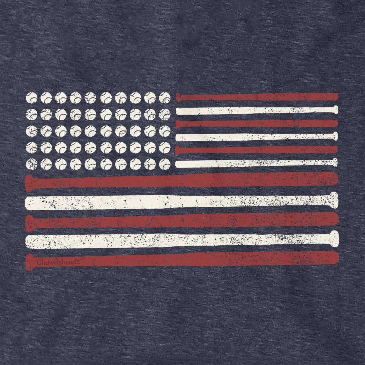 Close-up of USA Baseball Flag hoodie design — baseball and stars-and-stripes detail