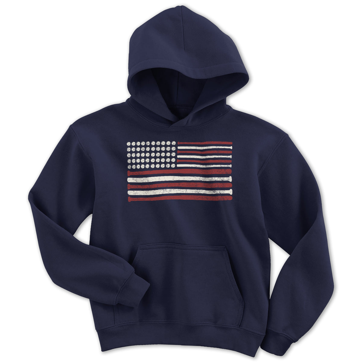 USA baseball Flag Youth Hoodie - Chowdaheadz