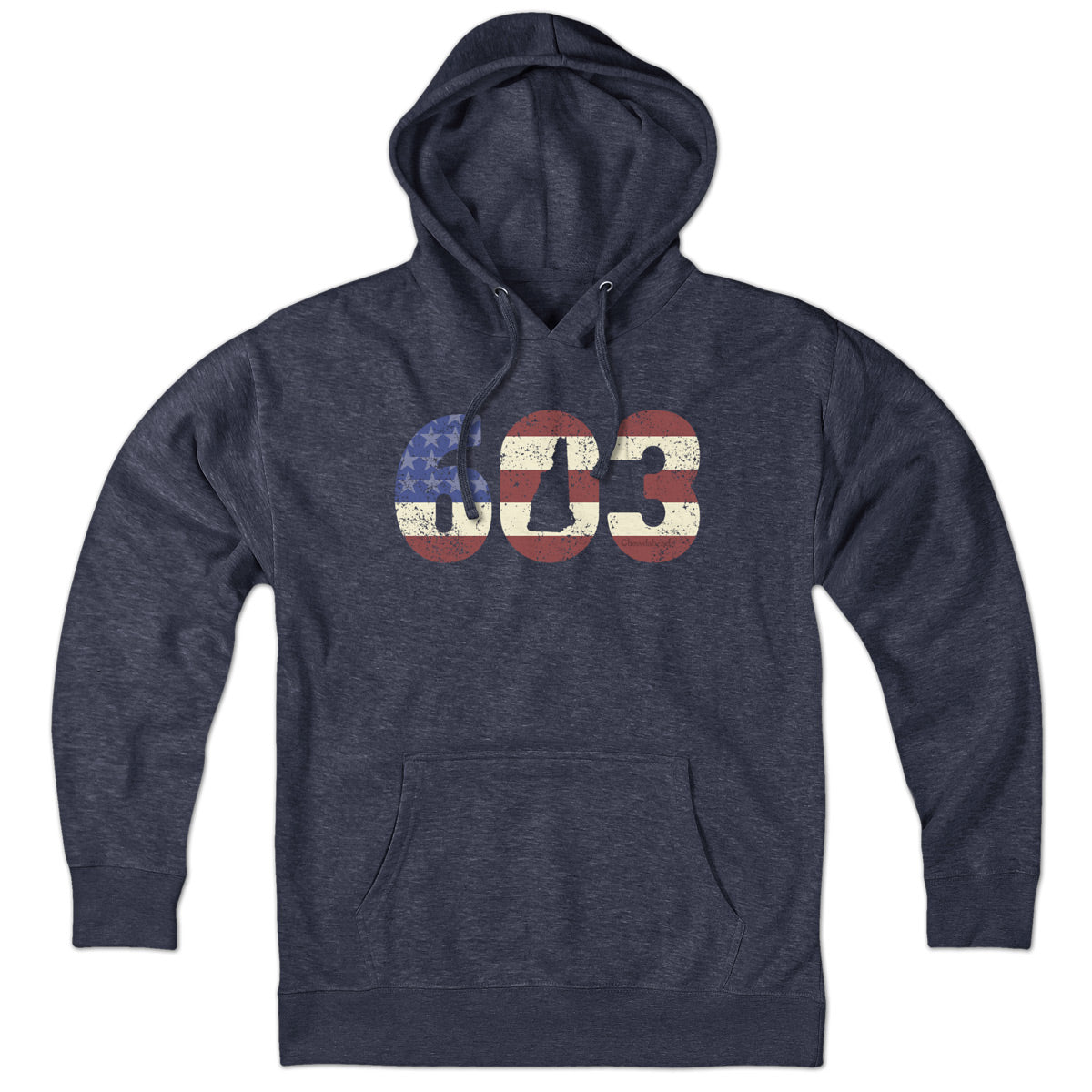 Patriotic 603 NH hoodie in alternate colorway — Granite State gift