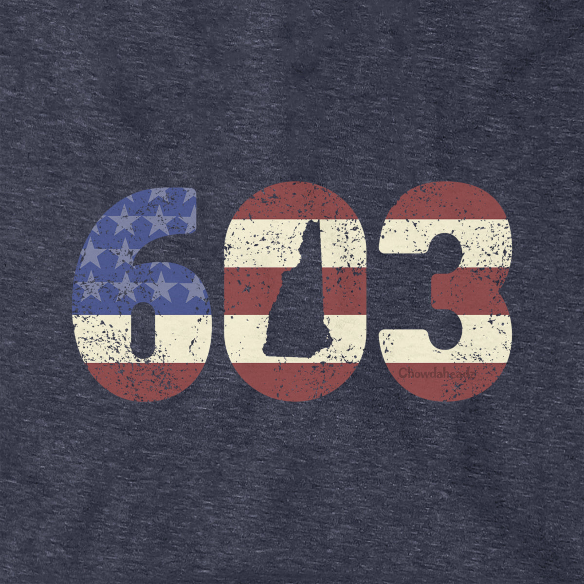 Patriotic 603 NH hoodie in alternate colorway — Granite State gift