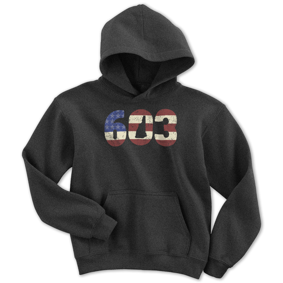 Patriotic 603 New Hampshire  Youth Hoodie - Chowdaheadz