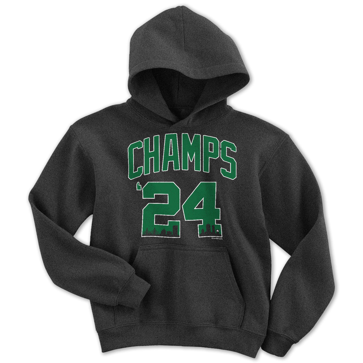 2024 Champs Boston Basketball Championship Youth Hoodie - Chowdaheadz