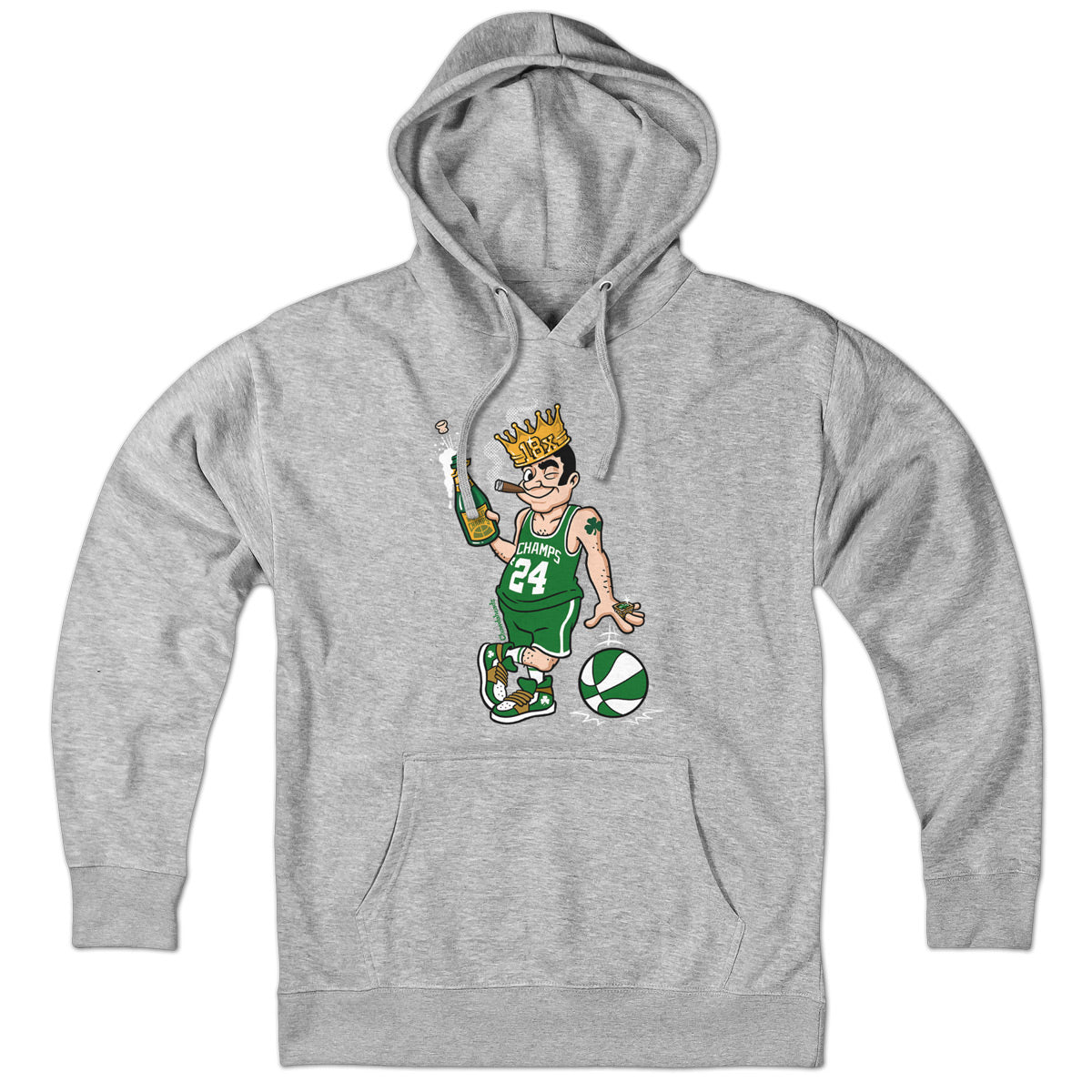 18x Boston Basketball Champions Leprechaun Hoodie - Chowdaheadz