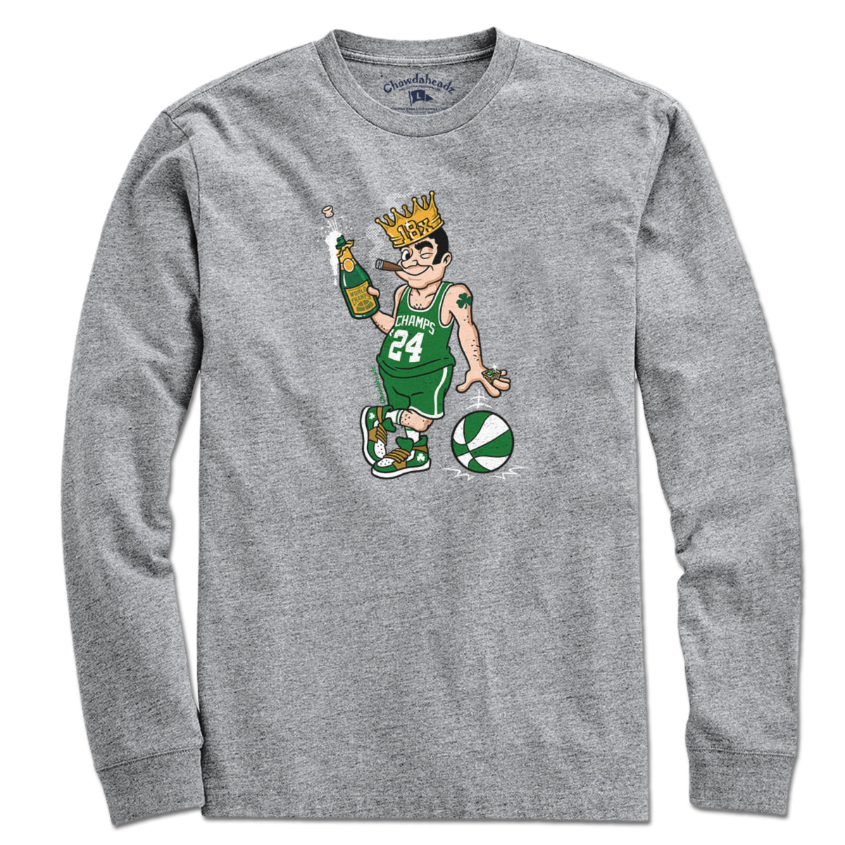 18x Boston Basketball Champions Leprechaun T-Shirt - Chowdaheadz