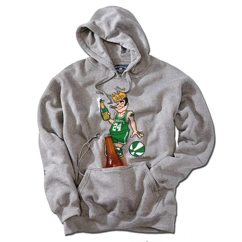 18x Boston Basketball Champions Leprechaun Tailgater Hoodie - Chowdaheadz