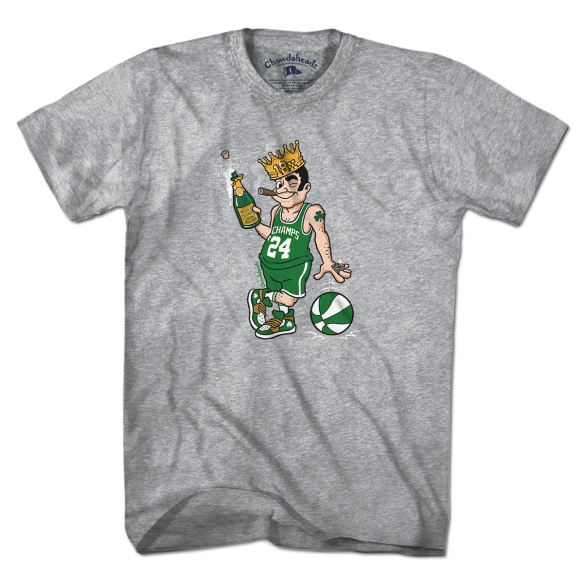 18x Boston Basketball Champions Leprechaun T-Shirt - Chowdaheadz