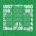 Boston Basketball Championship Dates Shamrock Youth T-Shirt