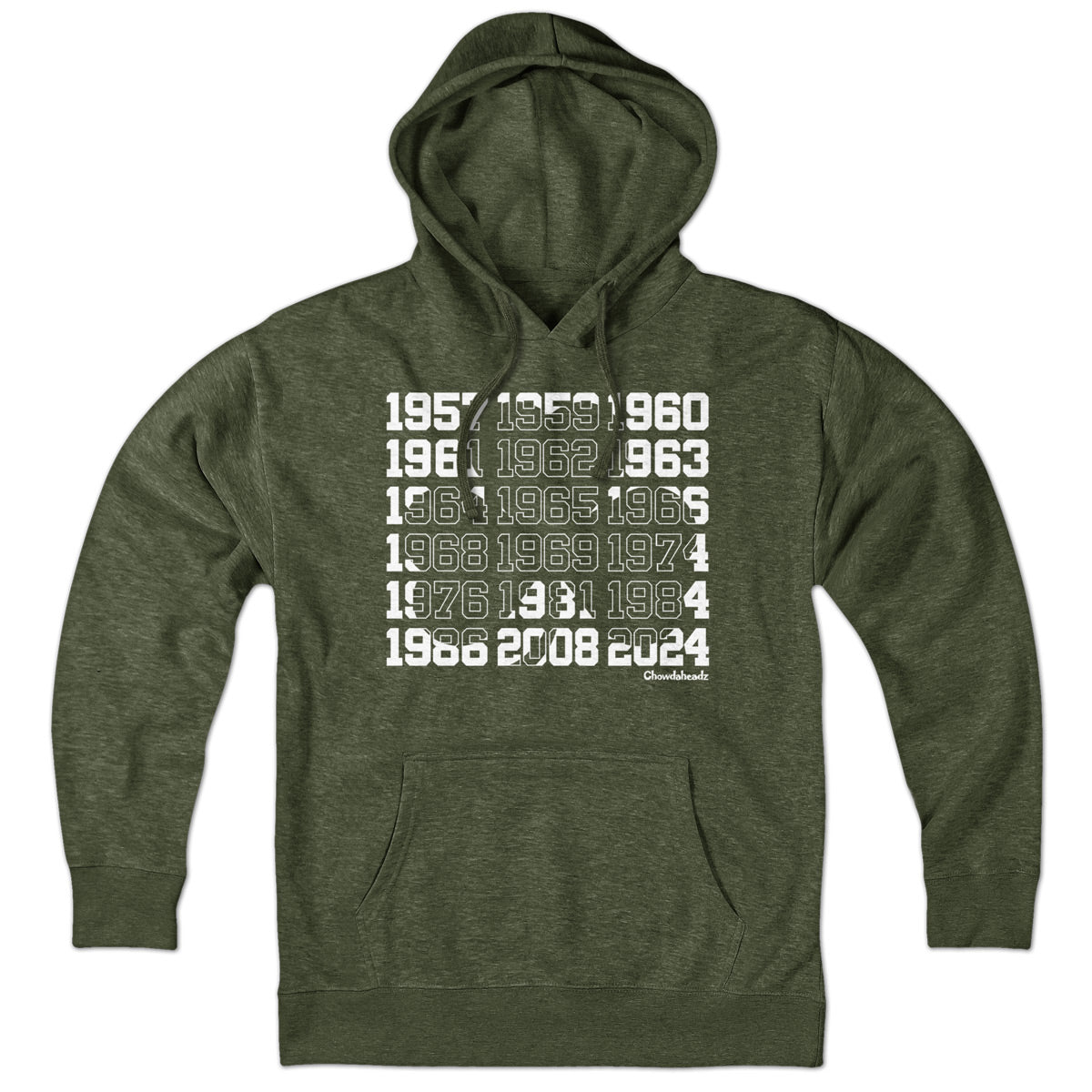 Boston Basketball Championship Dates Shamrock Hoodie - Chowdaheadz