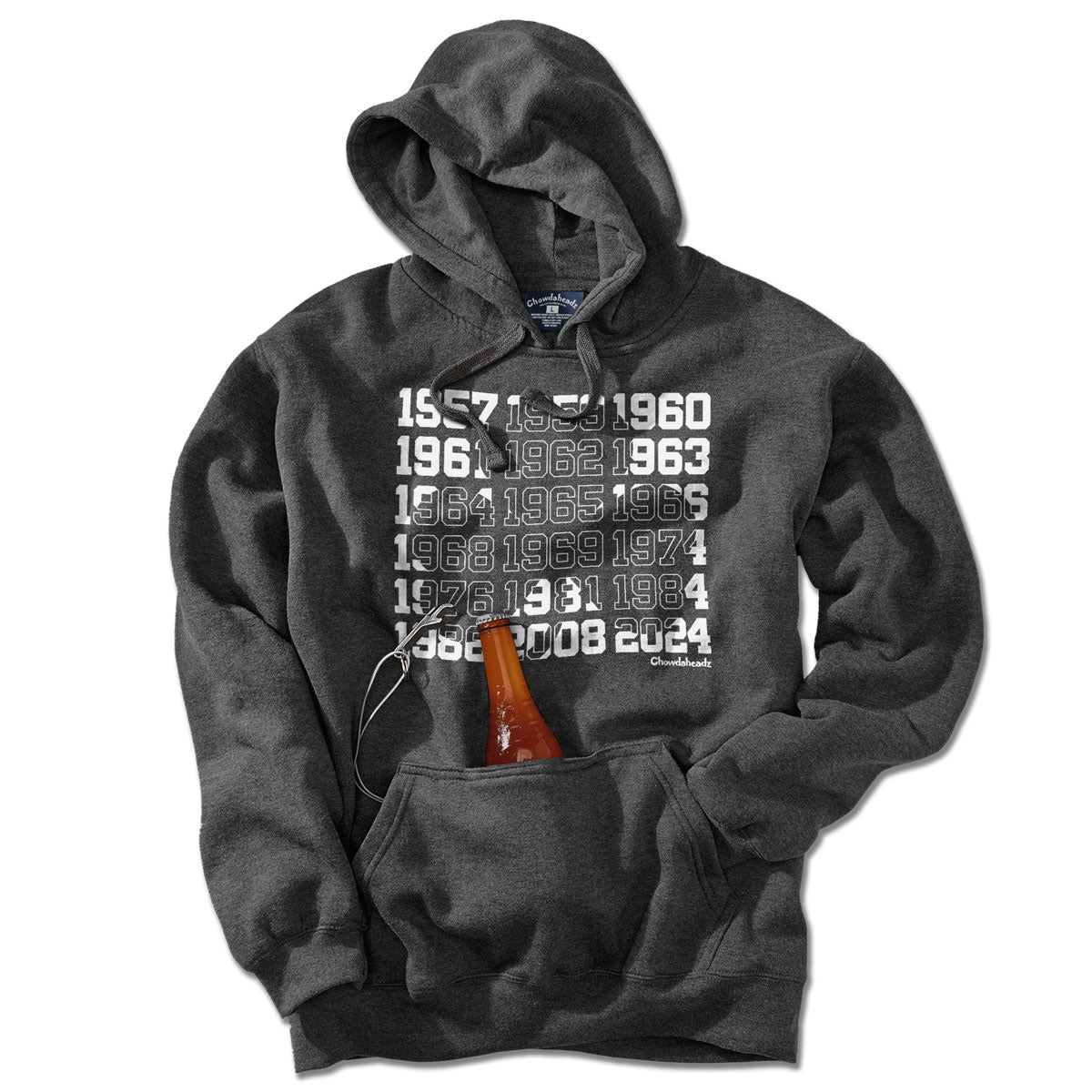 Boston Basketball Championship Dates Shamrock Tailgater Hoodie - Chowdaheadz