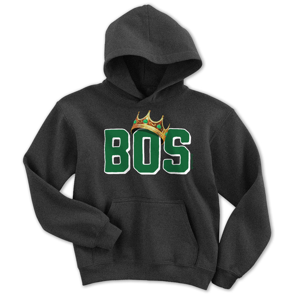 BOS Boston Crowned Basketball Champions Youth Hoodie - Chowdaheadz