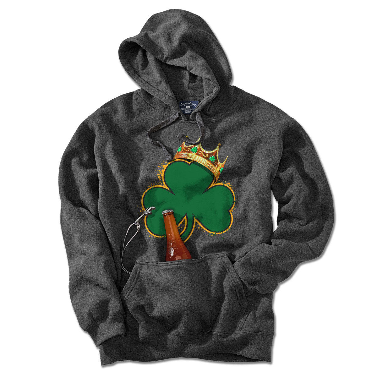 Crowned Shamrock Boston Basketball Champions Tailgater Hoodie - Chowdaheadz
