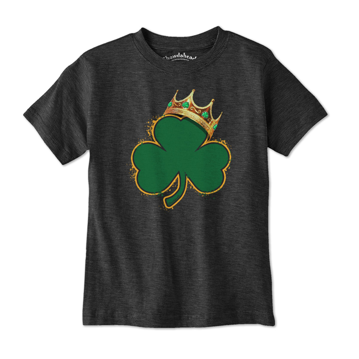 Crowned Shamrock Boston Basketball Champions Youth T-Shirt - Chowdaheadz