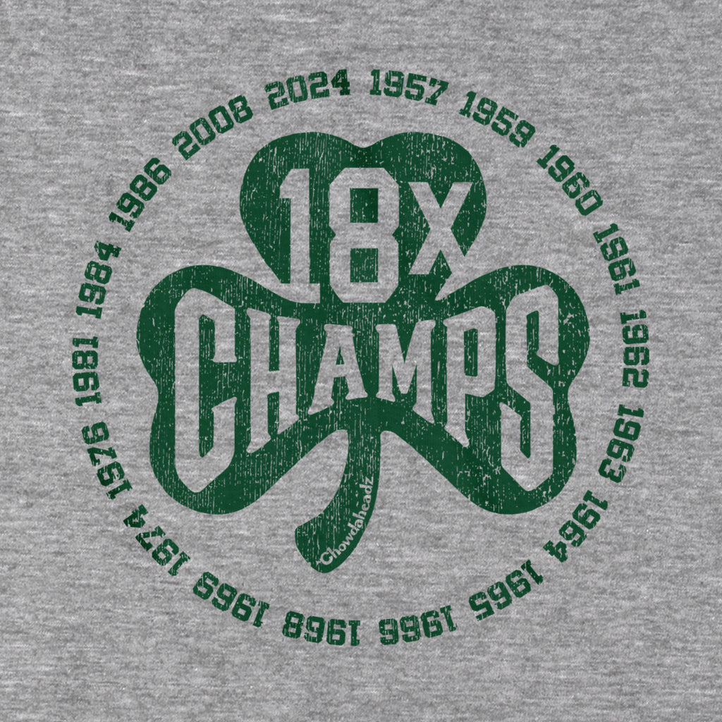 18x Boston Basketball Champions Shamrock Youth Hoodie - Chowdaheadz