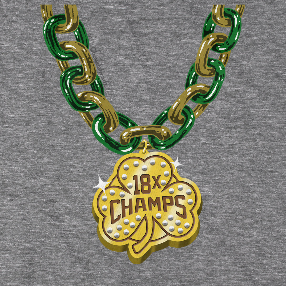 Boston Basketball Champions Shamrock Chain Hoodie - Chowdaheadz