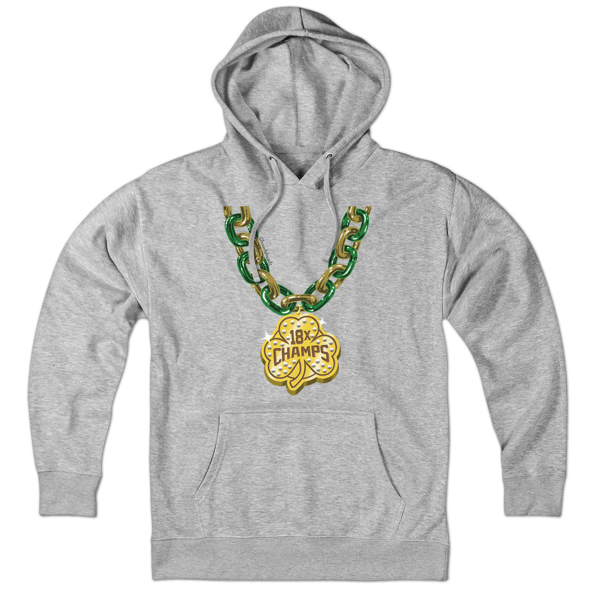 Boston Basketball Champions Shamrock Chain Hoodie - Chowdaheadz