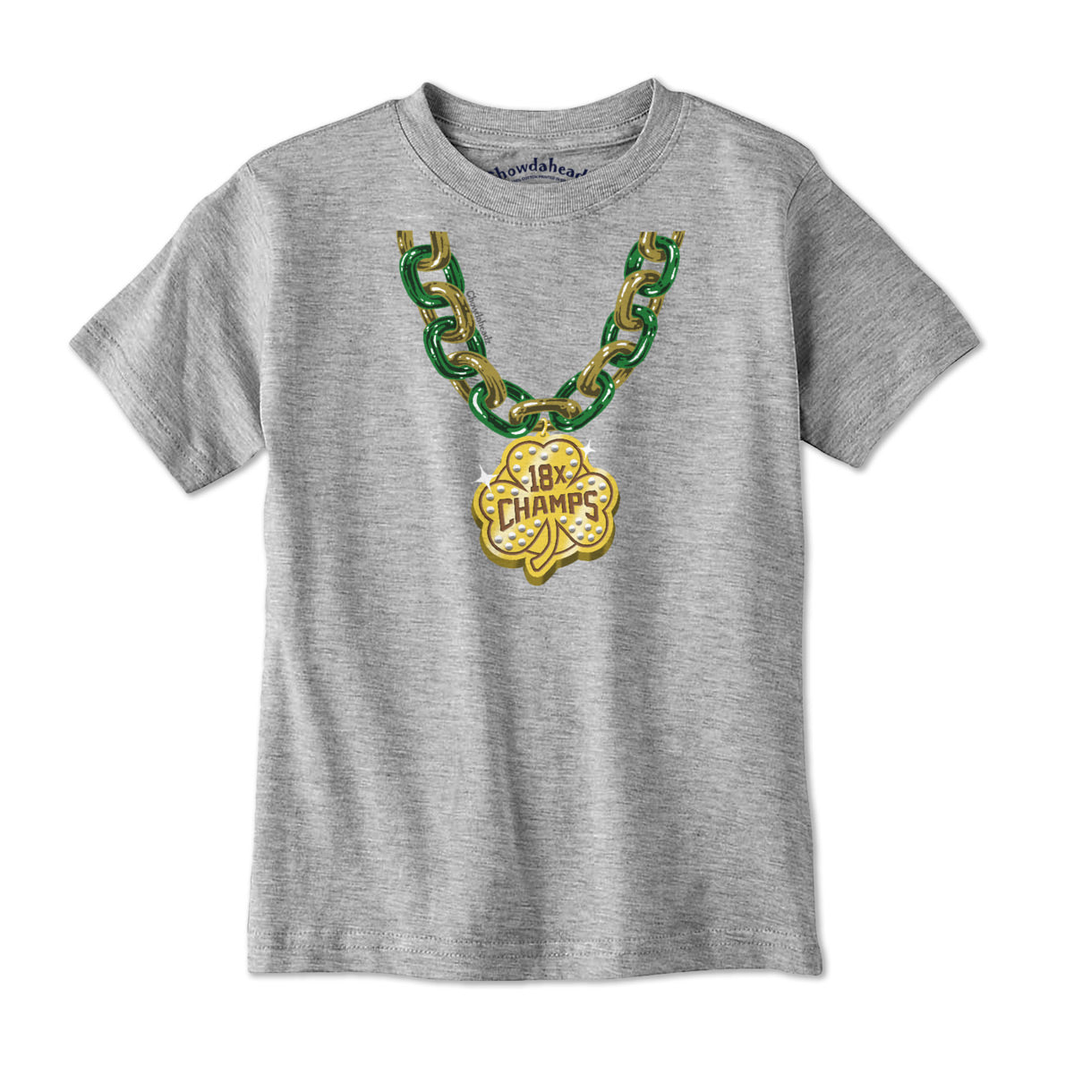 Boston Basketball Champions Shamrock Chain Youth T-Shirt - Chowdaheadz