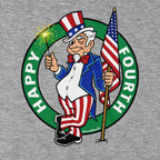 Happy Fourth Uncle Sam Circle Logo T-Shirt
