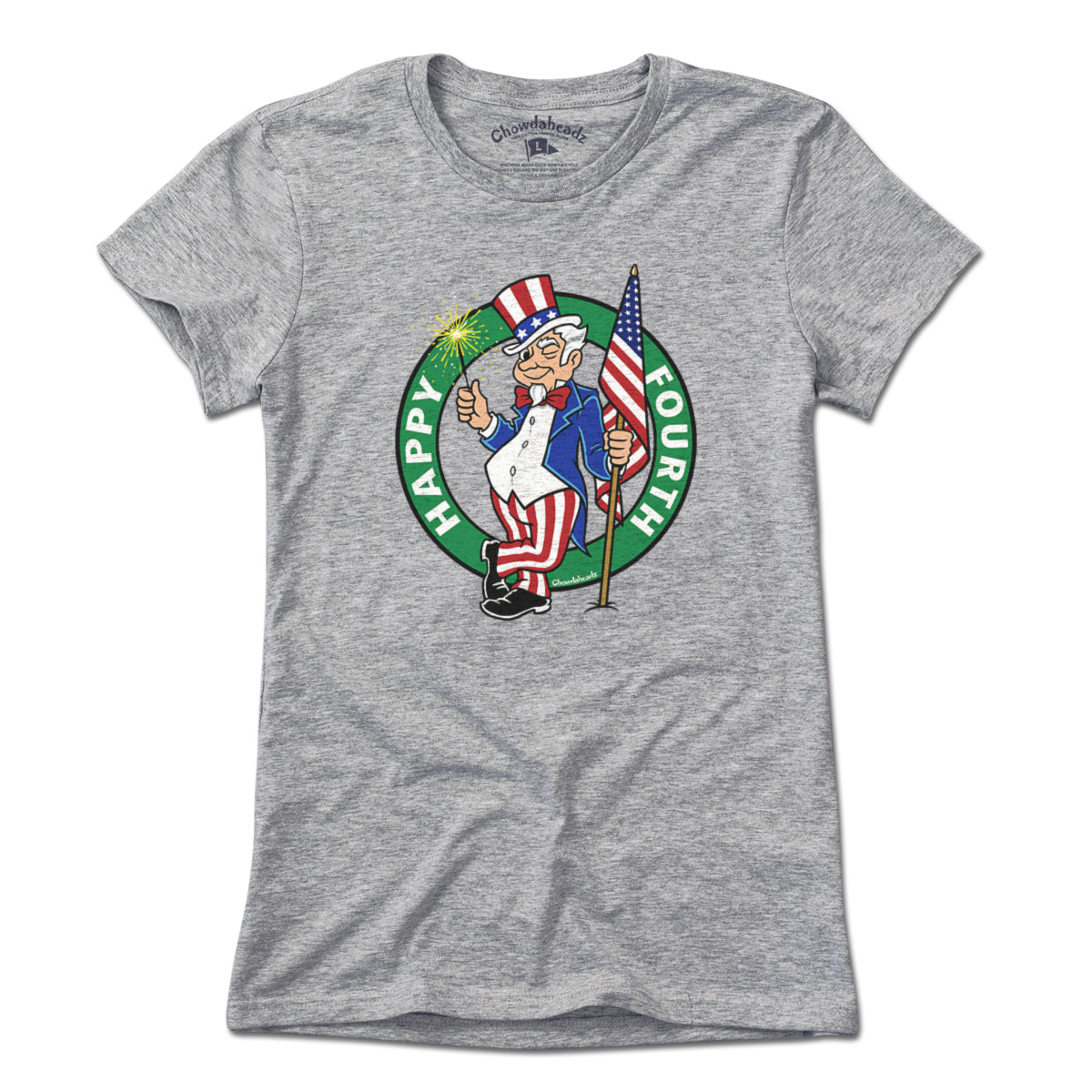 Happy Fourth Uncle Sam Circle Logo T-Shirt