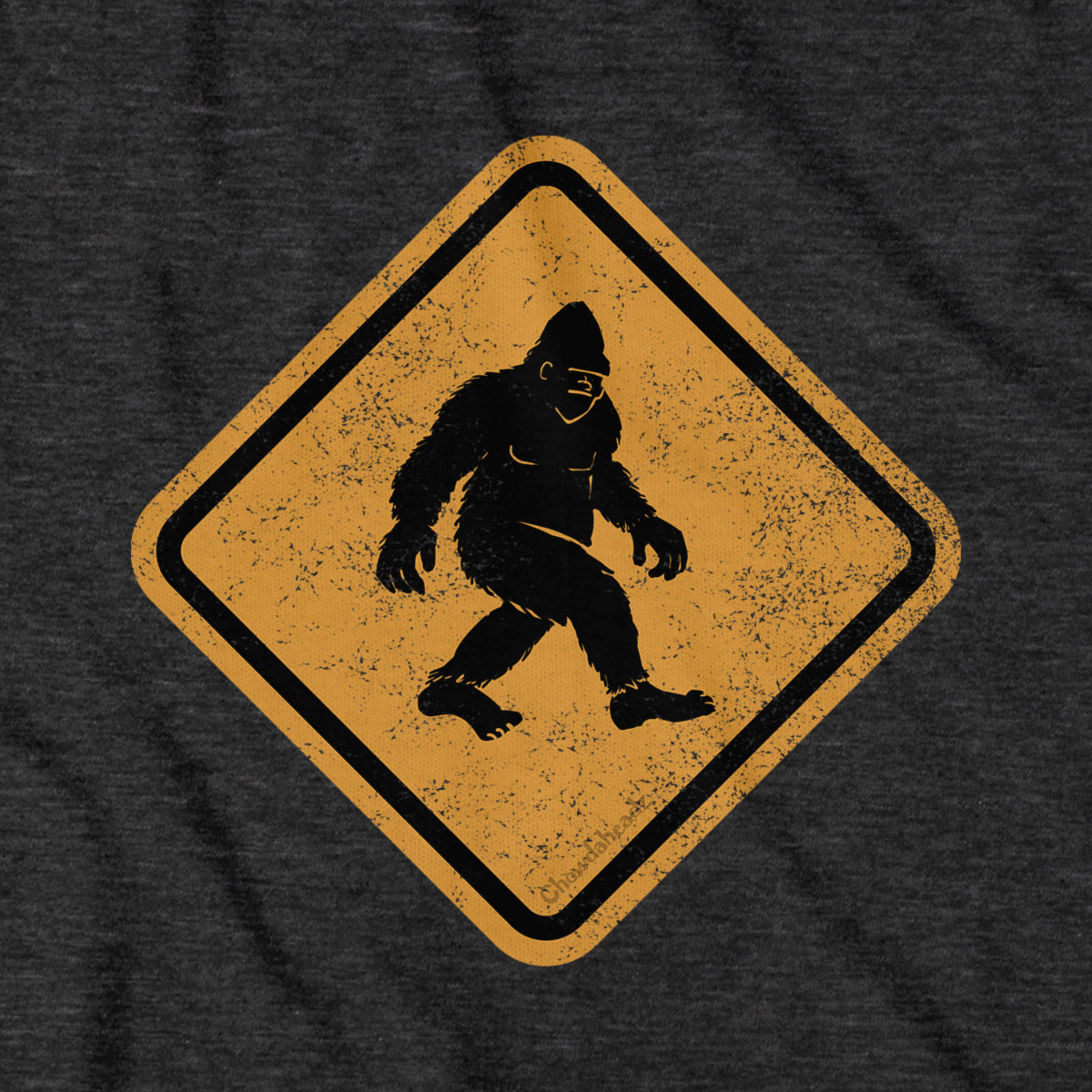 Bigfoot Crossing Sign T-Shirt - Chowdaheadz