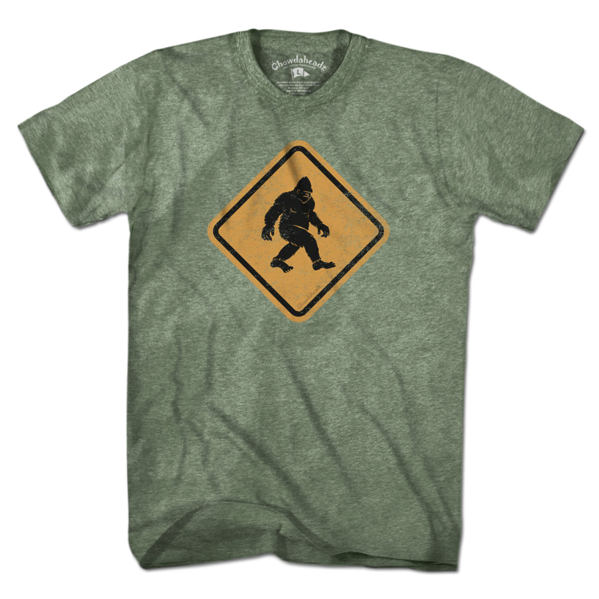 Bigfoot Crossing Sign T-Shirt - Chowdaheadz