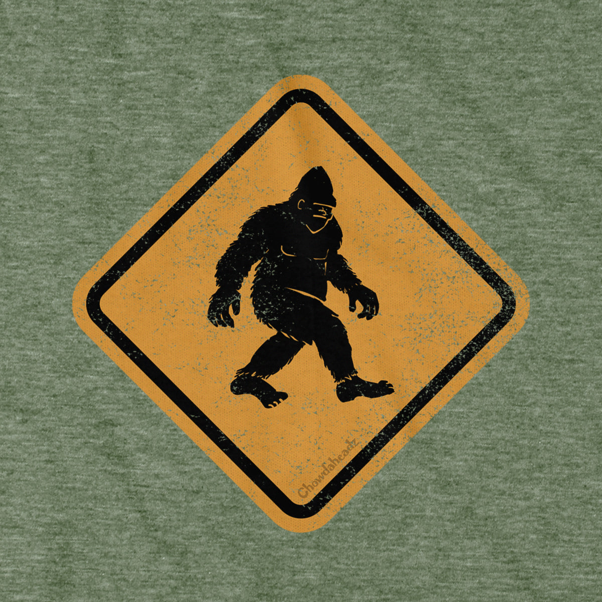 Bigfoot Crossing Sign T-Shirt - Chowdaheadz