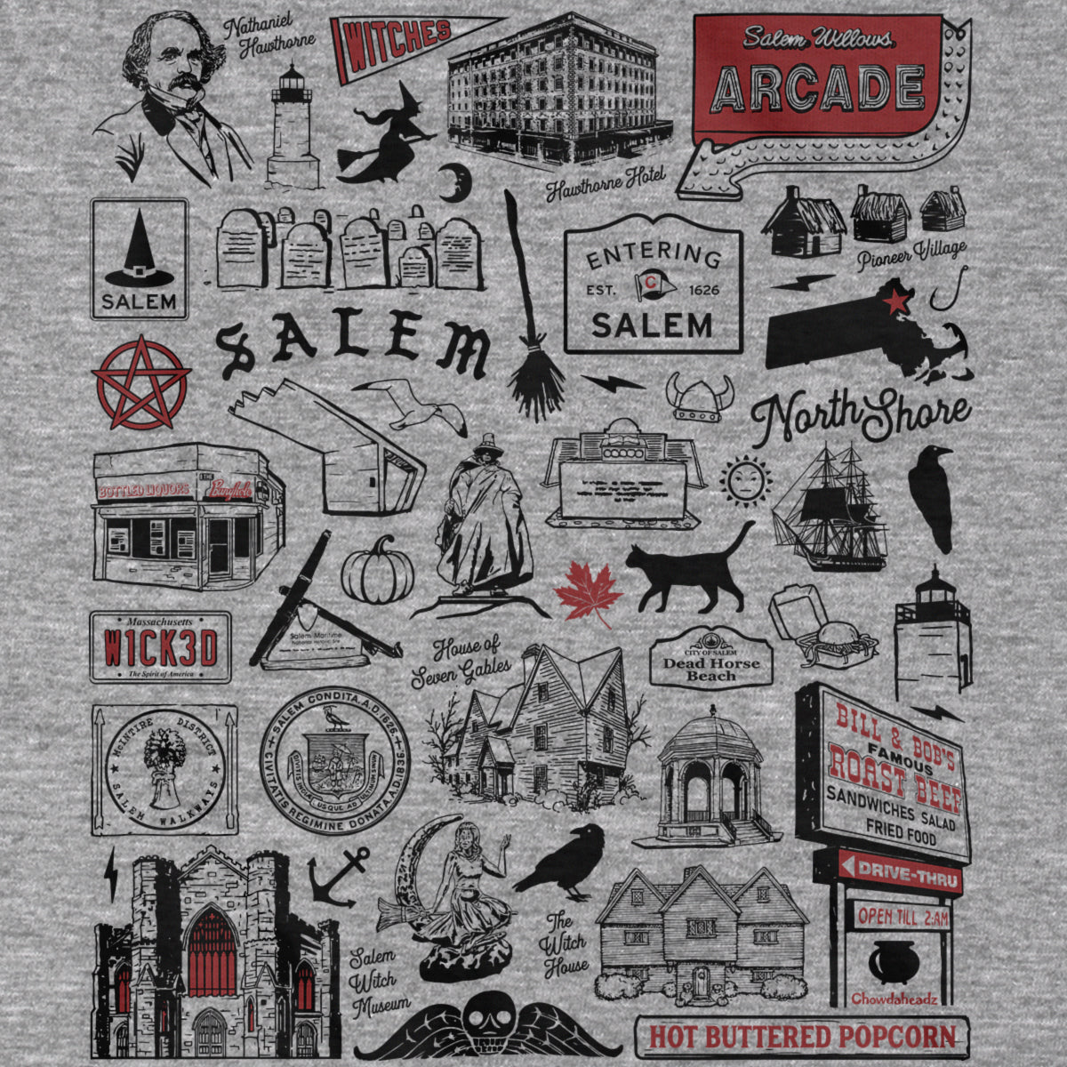 Salem Tourist Attraction T-Shirt - Chowdaheadz