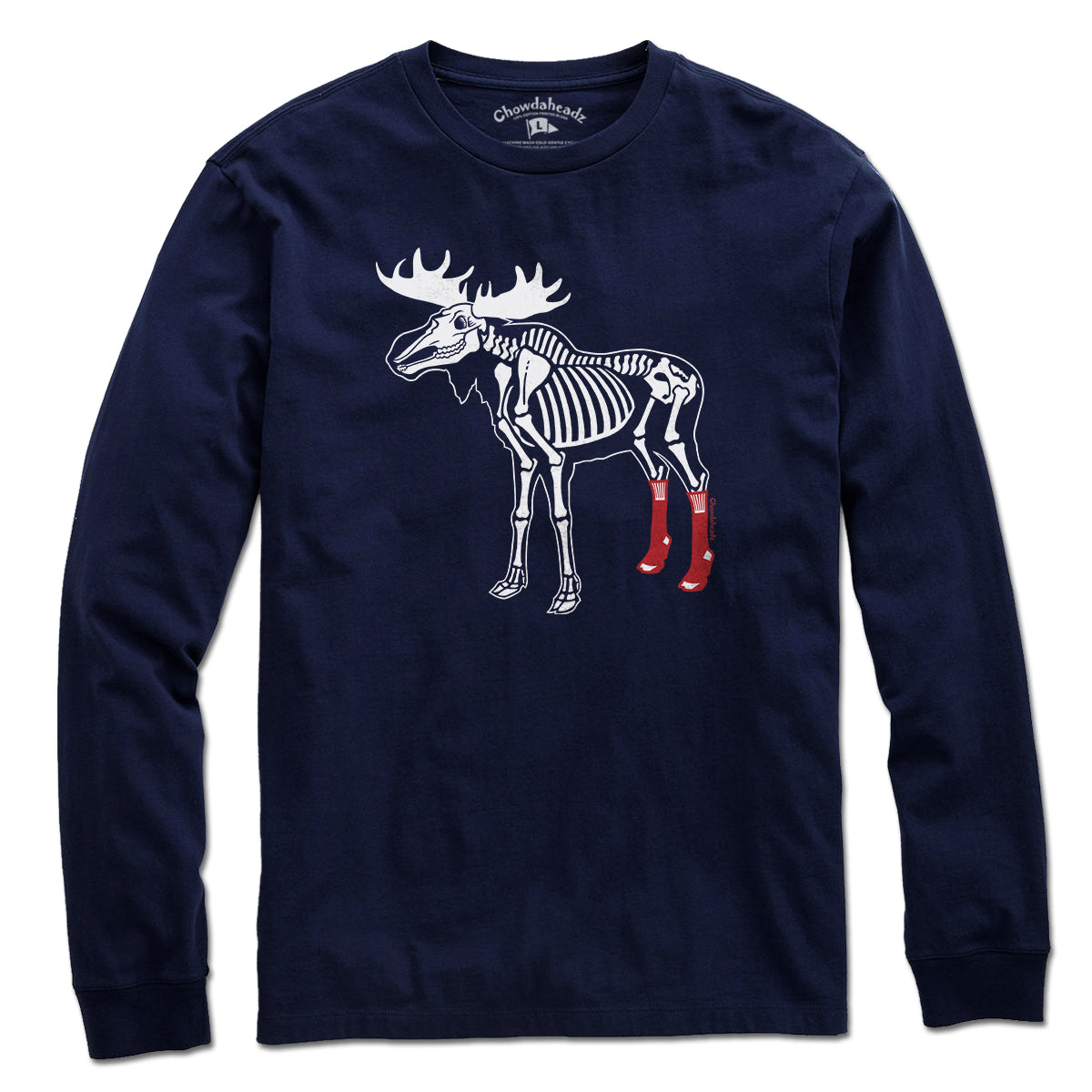 Socks On Moose Skeleton T-Shirt - Chowdaheadz