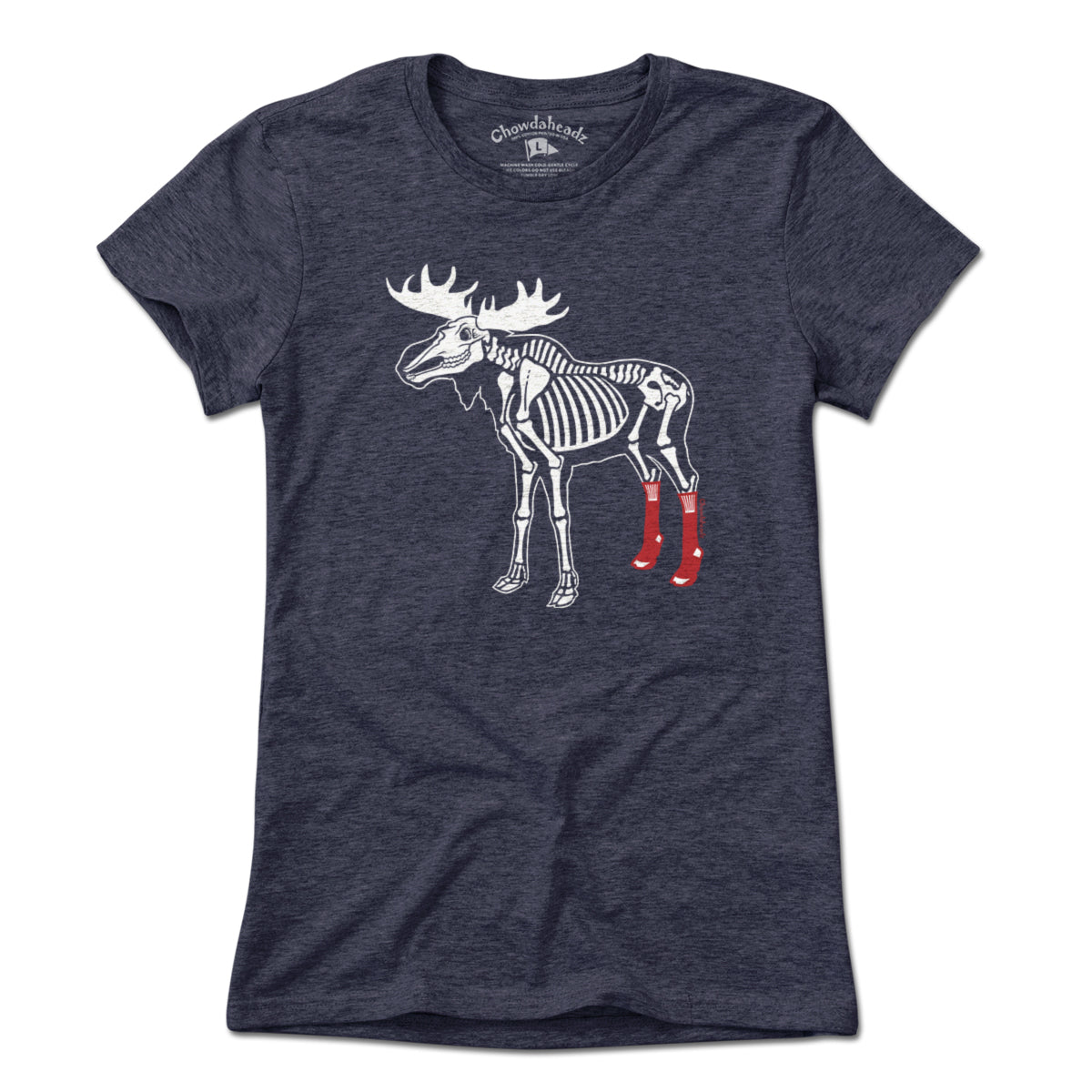 Socks On Moose Skeleton T-Shirt - Chowdaheadz