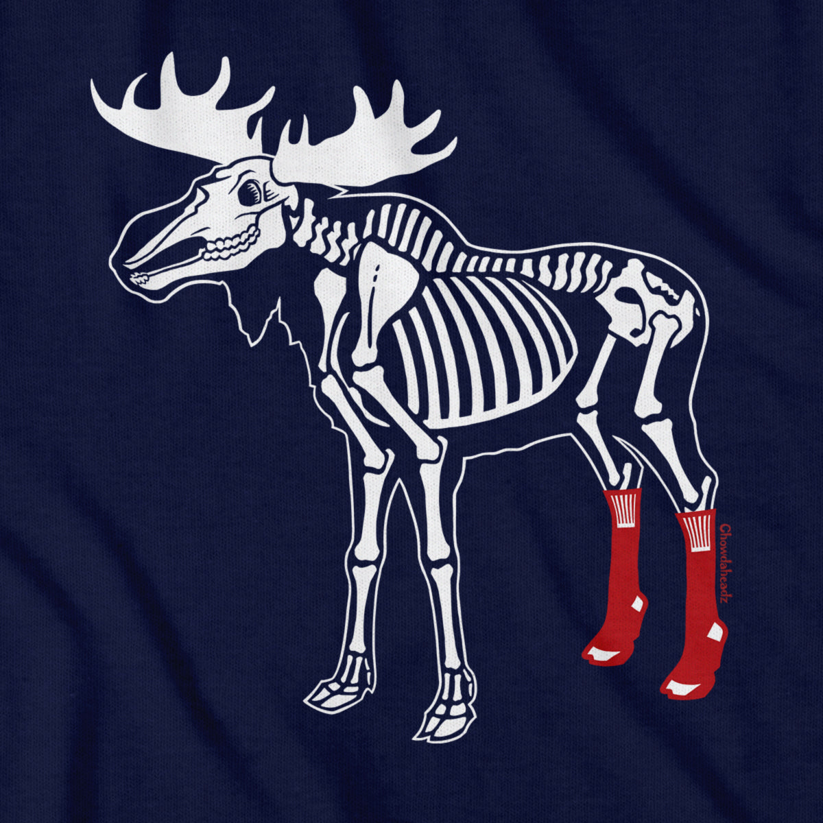 Socks On Moose Skeleton T-Shirt - Chowdaheadz