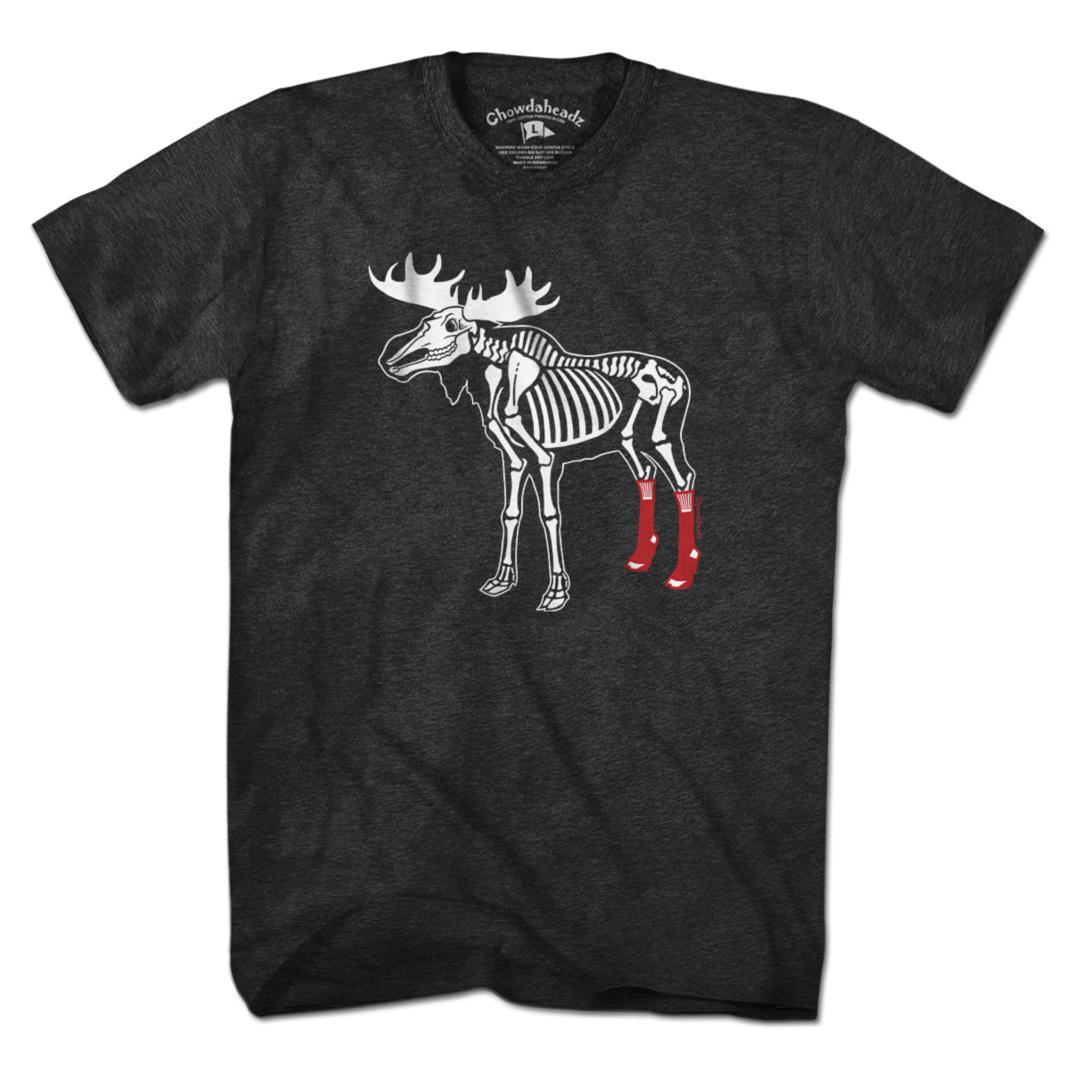 Socks On Moose Skeleton T-Shirt - Chowdaheadz