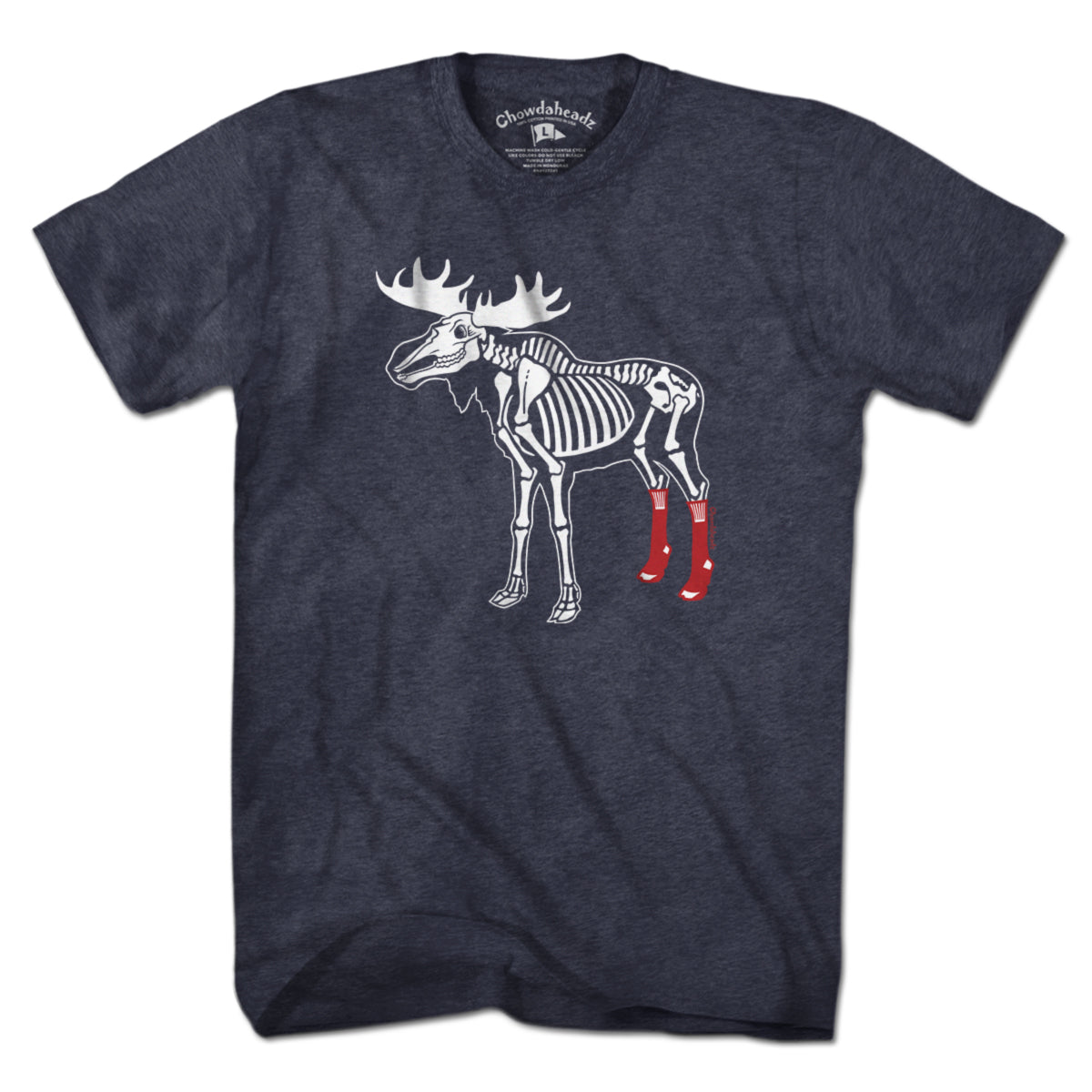 Socks On Moose Skeleton T-Shirt - Chowdaheadz
