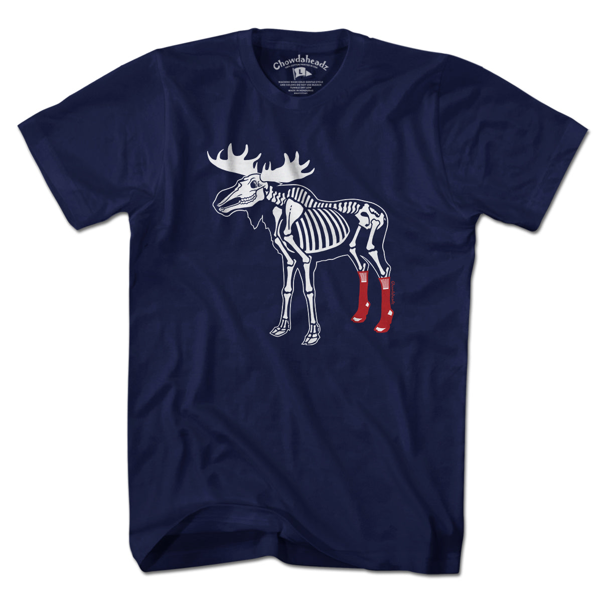 Socks On Moose Skeleton T-Shirt - Chowdaheadz