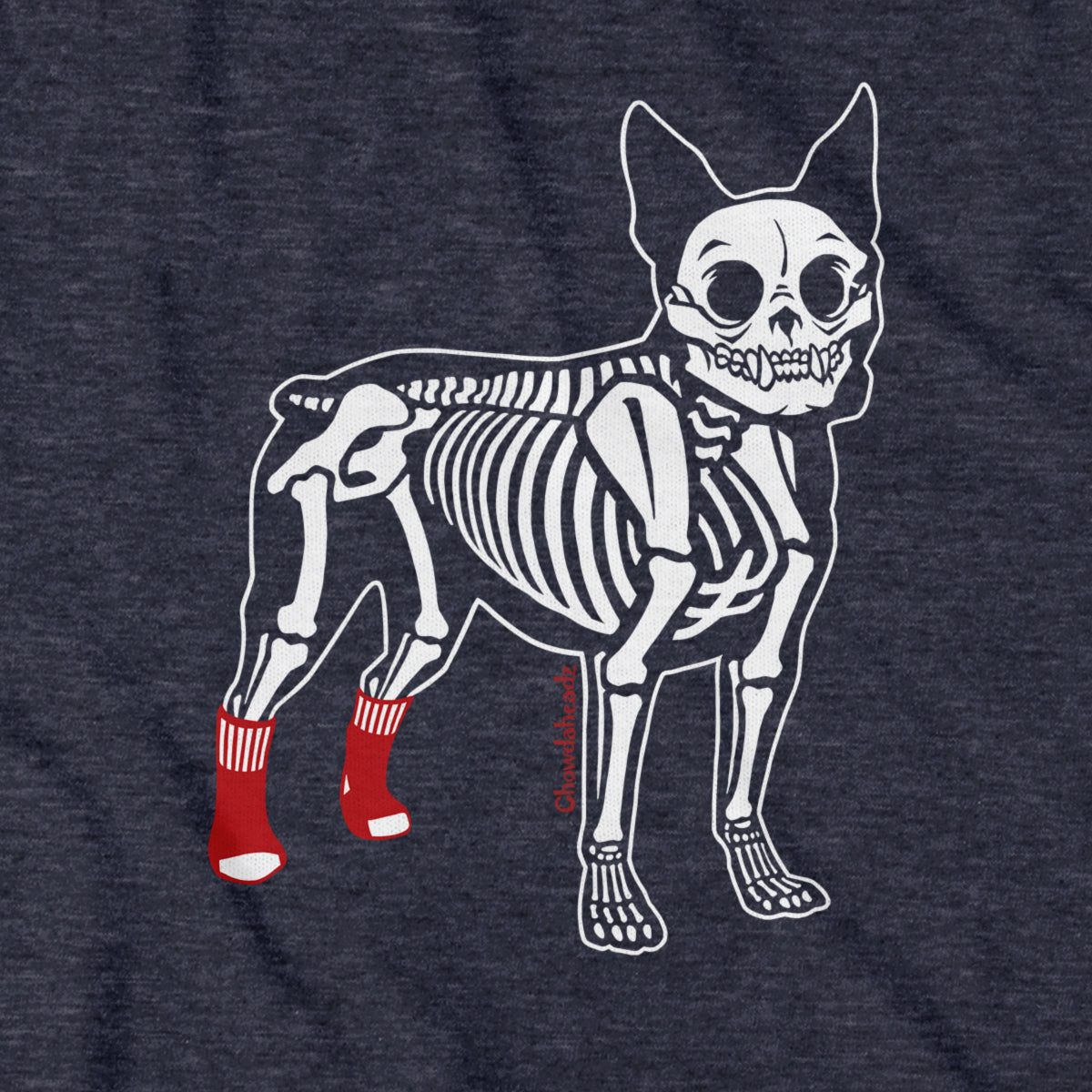 Socks On Boston Terrier Skeleton T-Shirt - Chowdaheadz