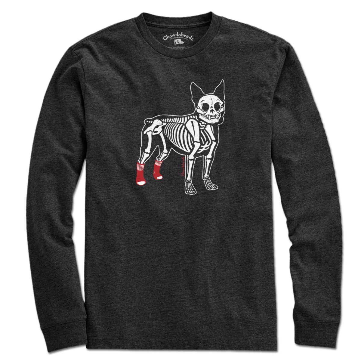 Socks On Boston Terrier Skeleton T-Shirt - Chowdaheadz