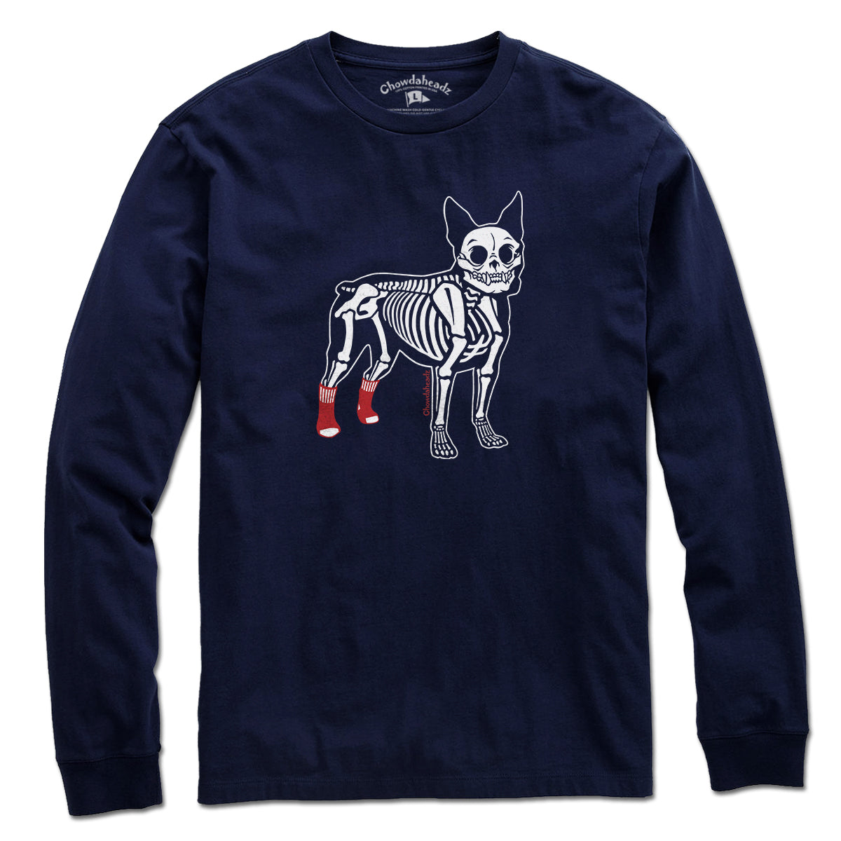 Socks On Boston Terrier Skeleton T-Shirt - Chowdaheadz