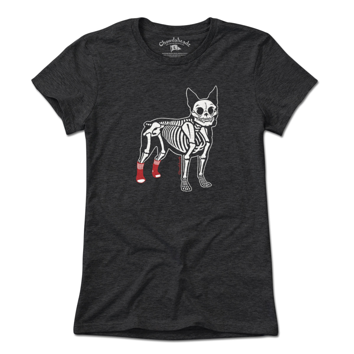 Socks On Boston Terrier Skeleton T-Shirt - Chowdaheadz
