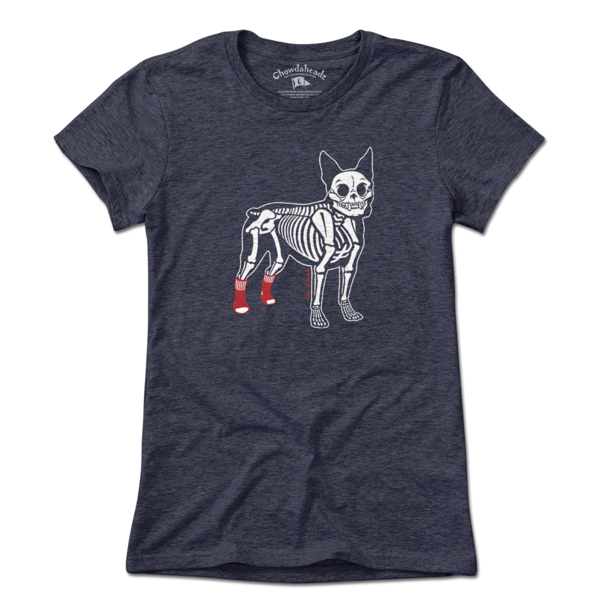 Socks On Boston Terrier Skeleton T-Shirt - Chowdaheadz