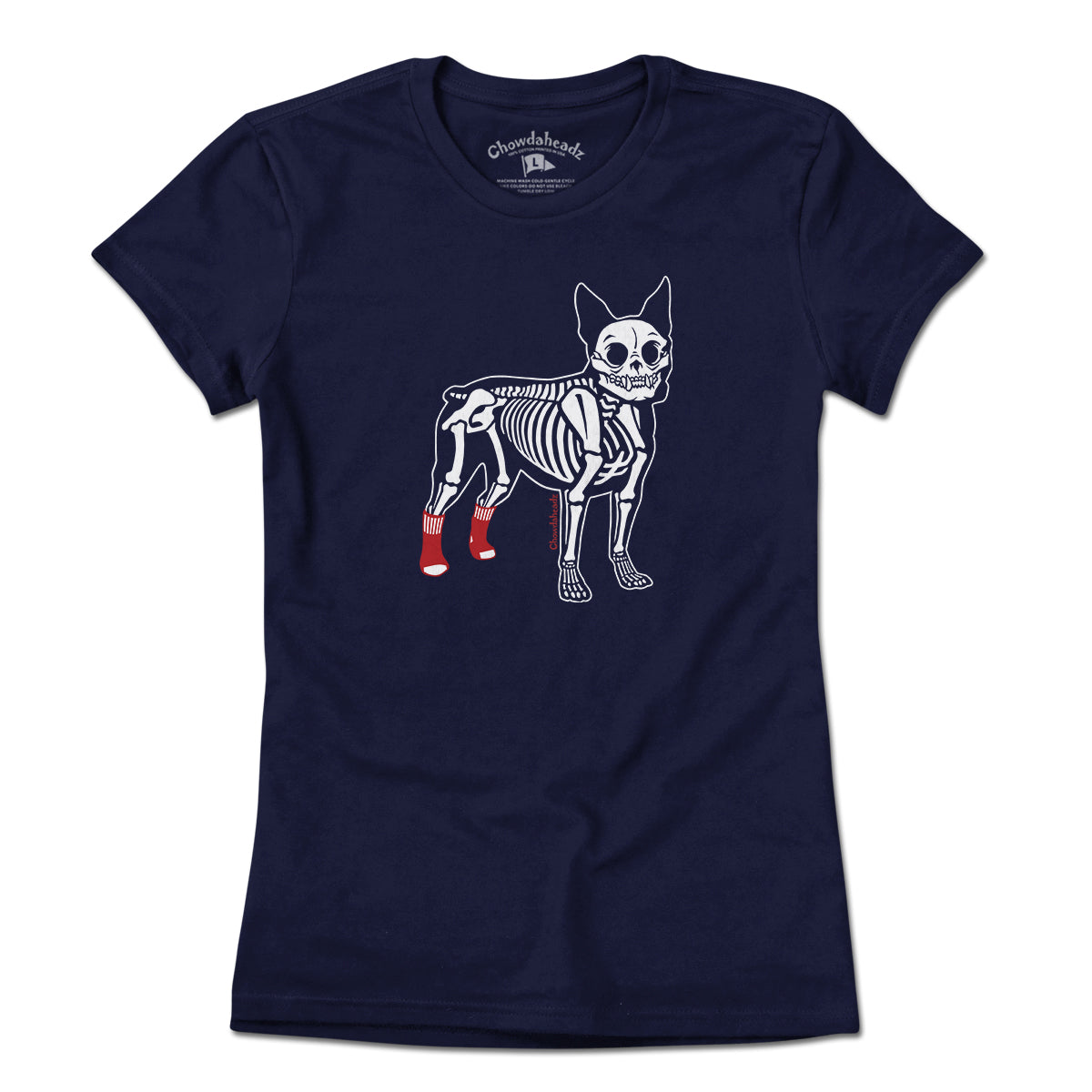 Socks On Boston Terrier Skeleton T-Shirt - Chowdaheadz