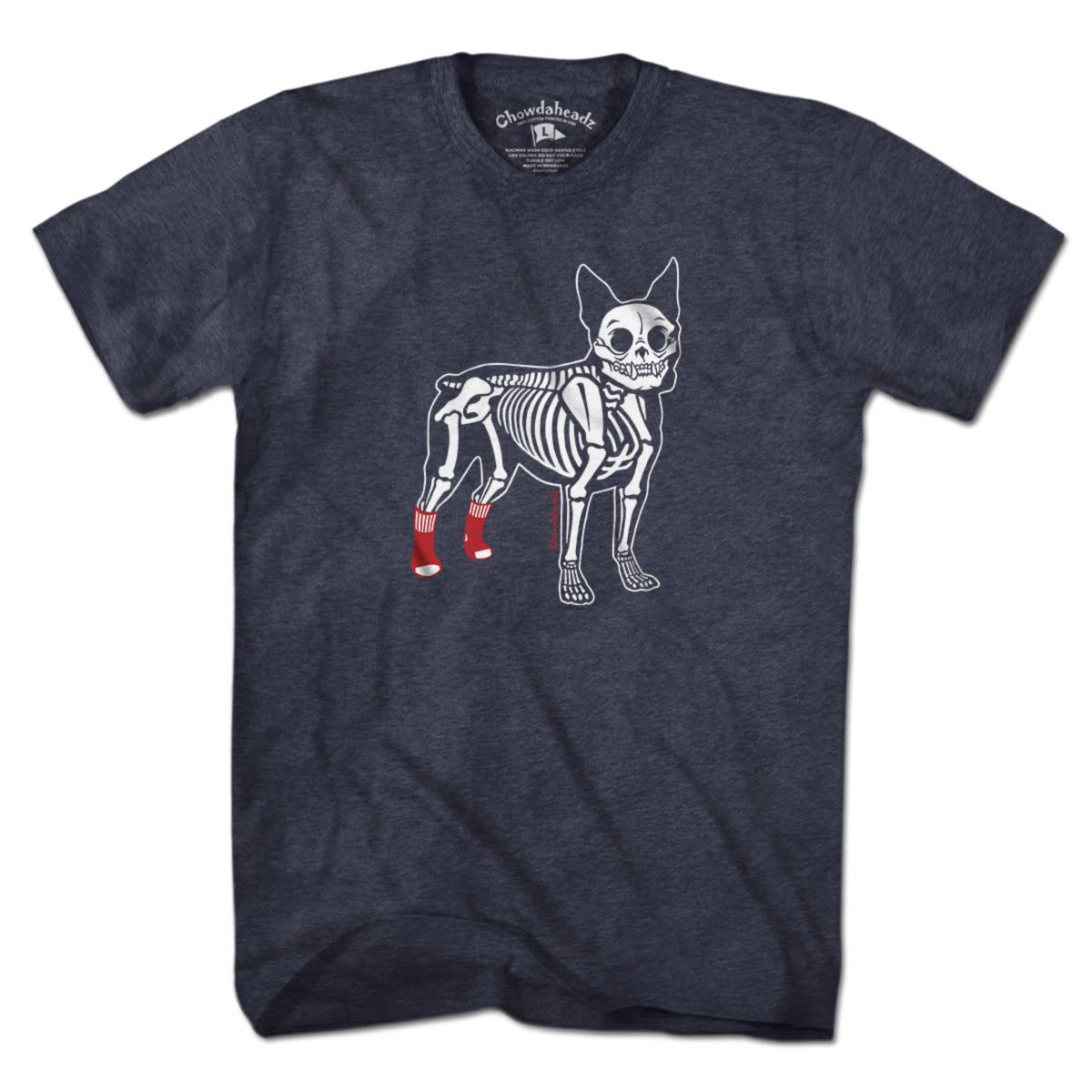 Socks On Boston Terrier Skeleton T-Shirt - Chowdaheadz