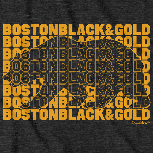 Boston Black & Gold Bear Knockout T-Shirt - Chowdaheadz