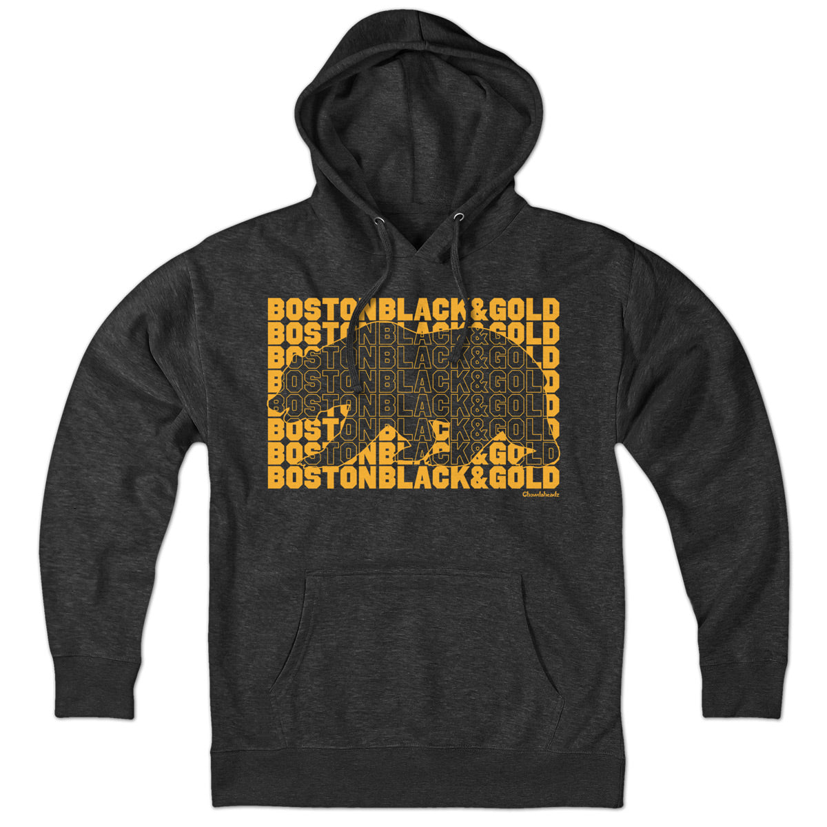 Boston Black & Gold Bear Knockout Hoodie - Chowdaheadz