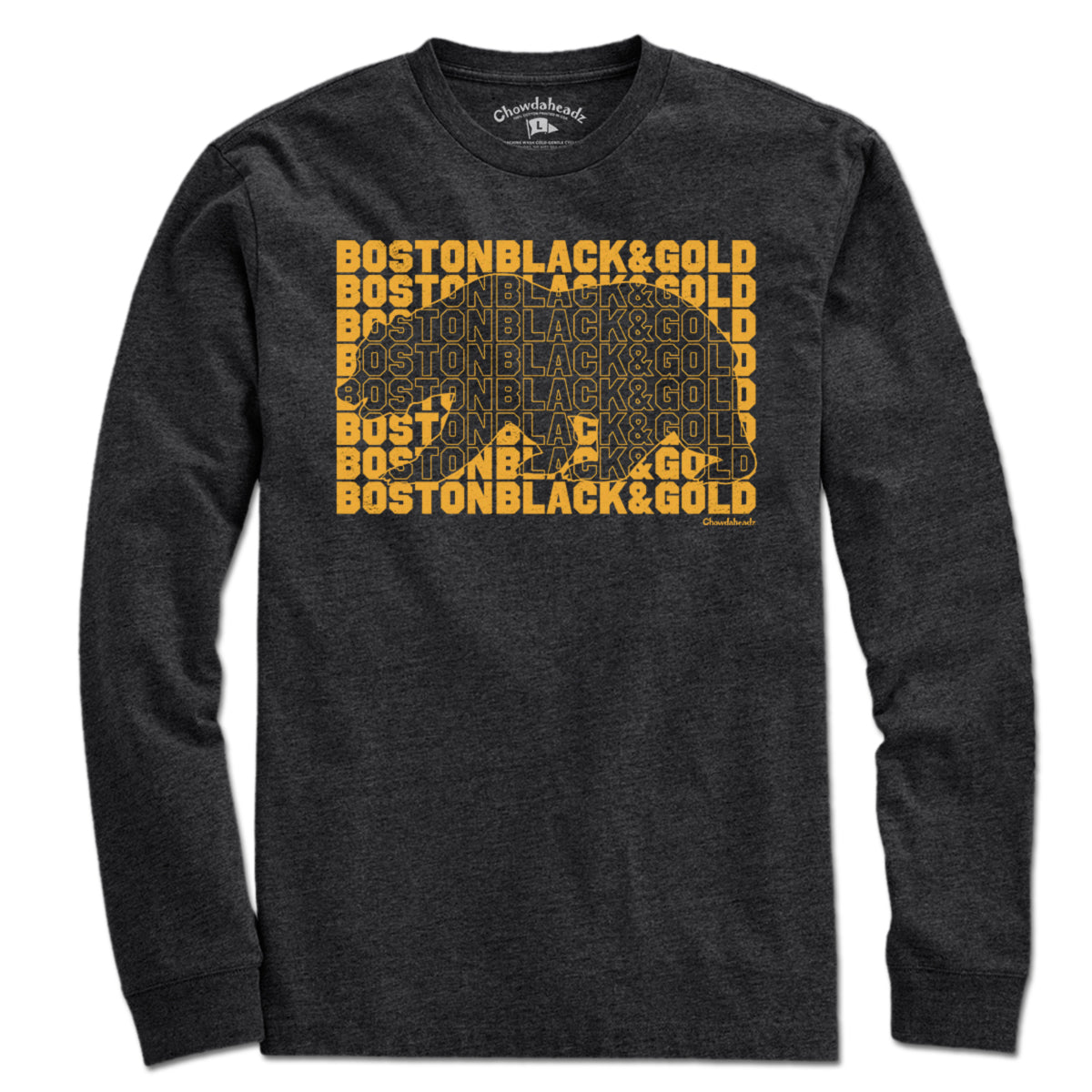 Boston Black & Gold Bear Knockout T-Shirt - Chowdaheadz