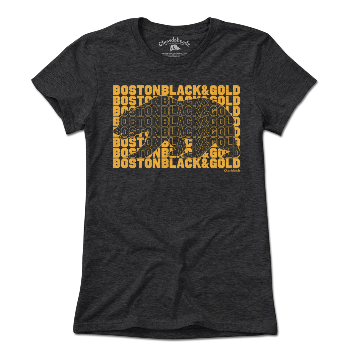 Boston Black & Gold Bear Knockout T-Shirt - Chowdaheadz