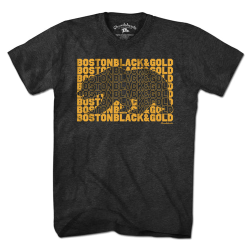 Boston Black & Gold Bear Knockout T-Shirt - Chowdaheadz