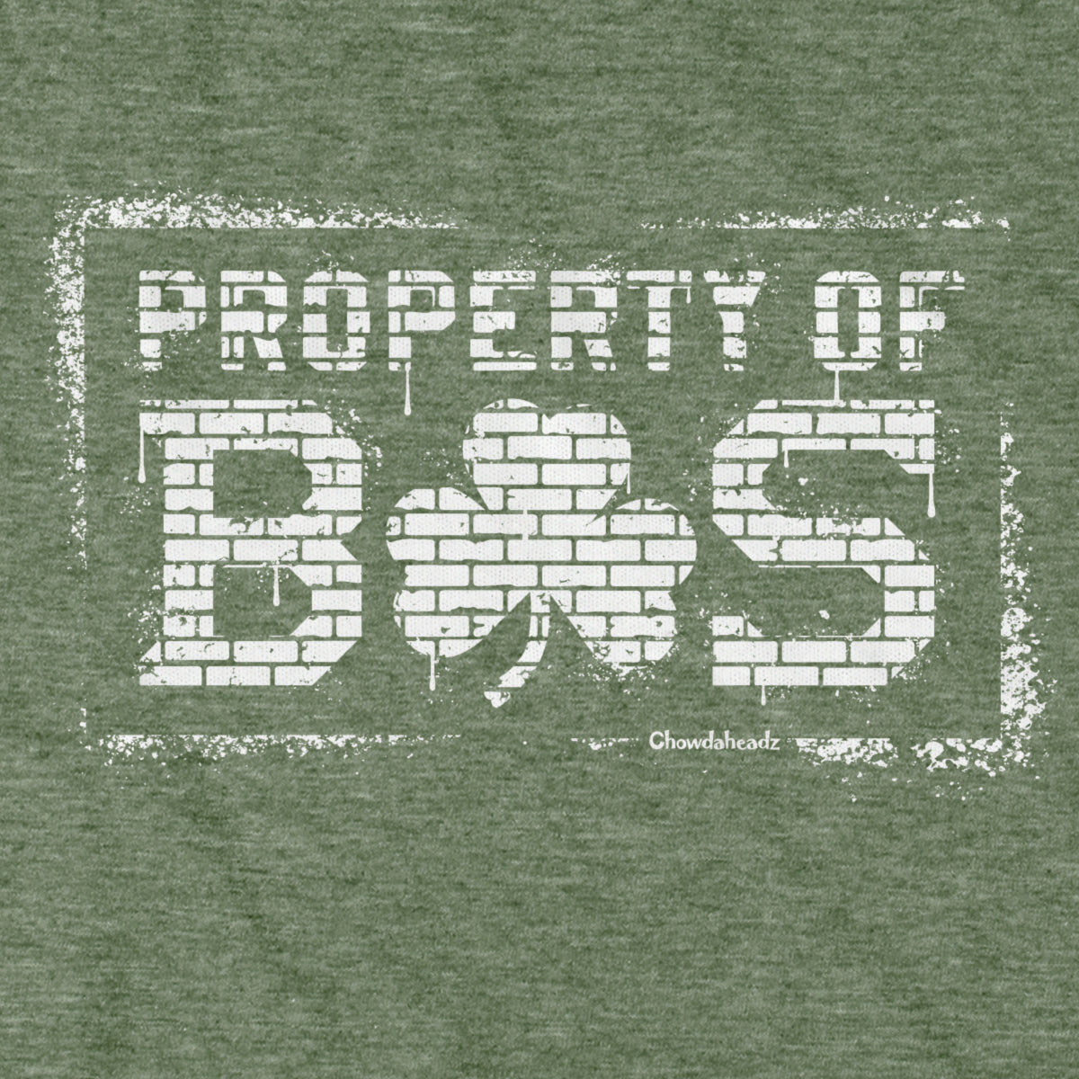 Property of BOS Shamrock Graffiti T-Shirt - Chowdaheadz